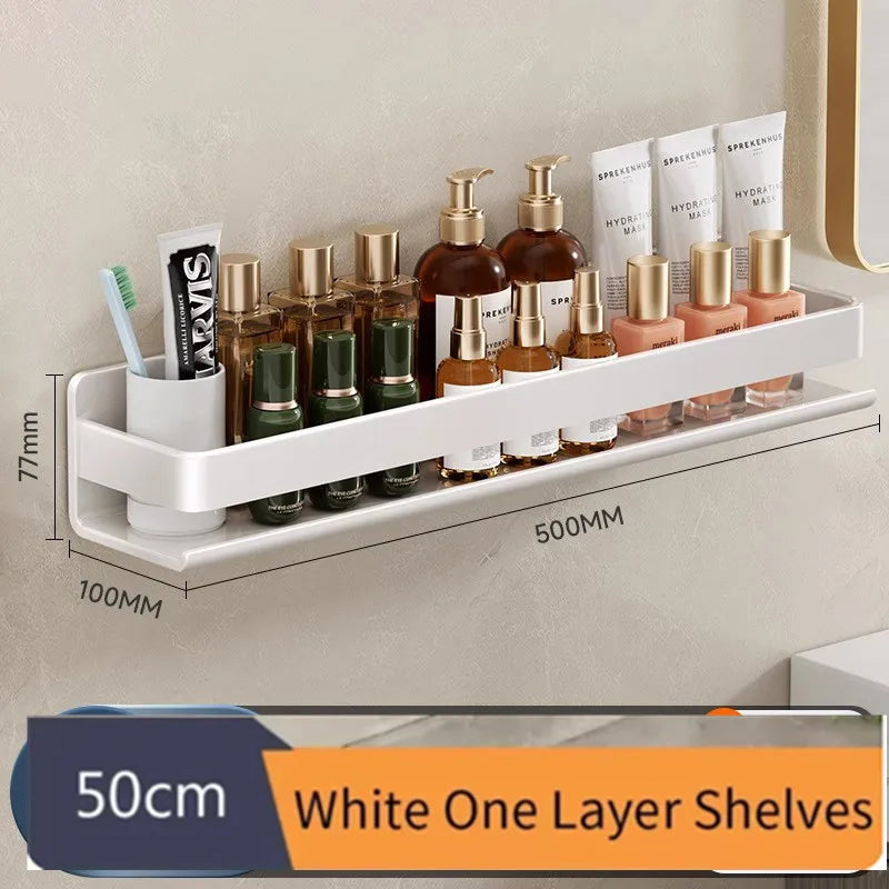 Wall Mounted Bathroom Shelf Kitchen Spice Rack Organizer Storage