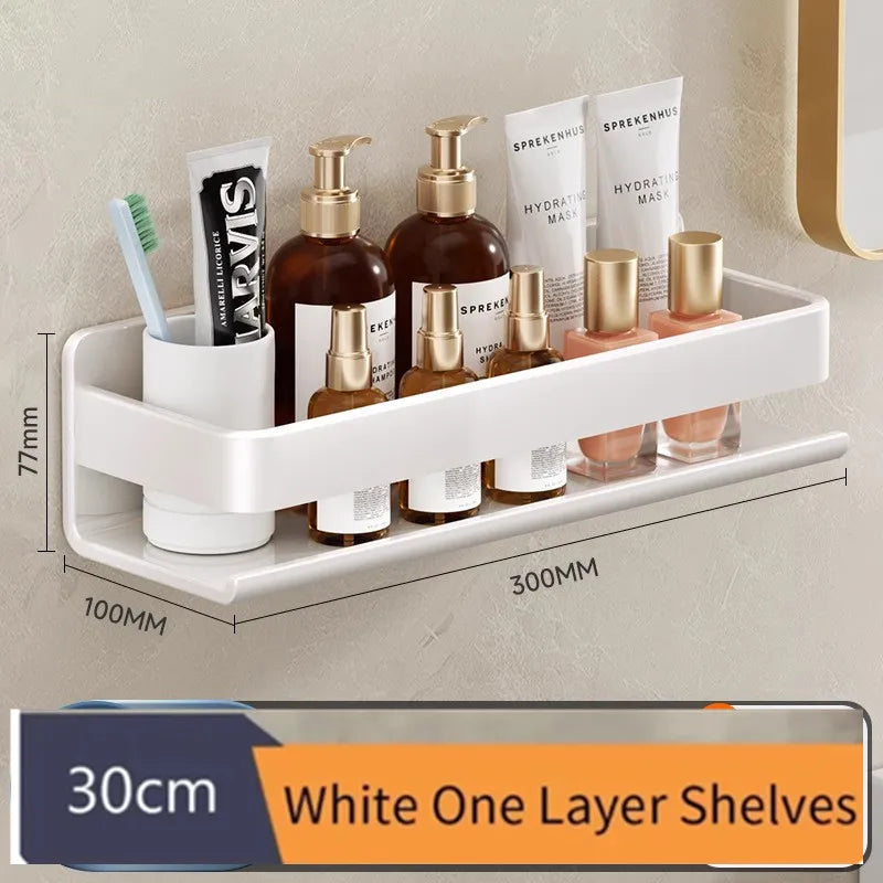 Wall Mounted Bathroom Shelf Kitchen Spice Rack Organizer Storage