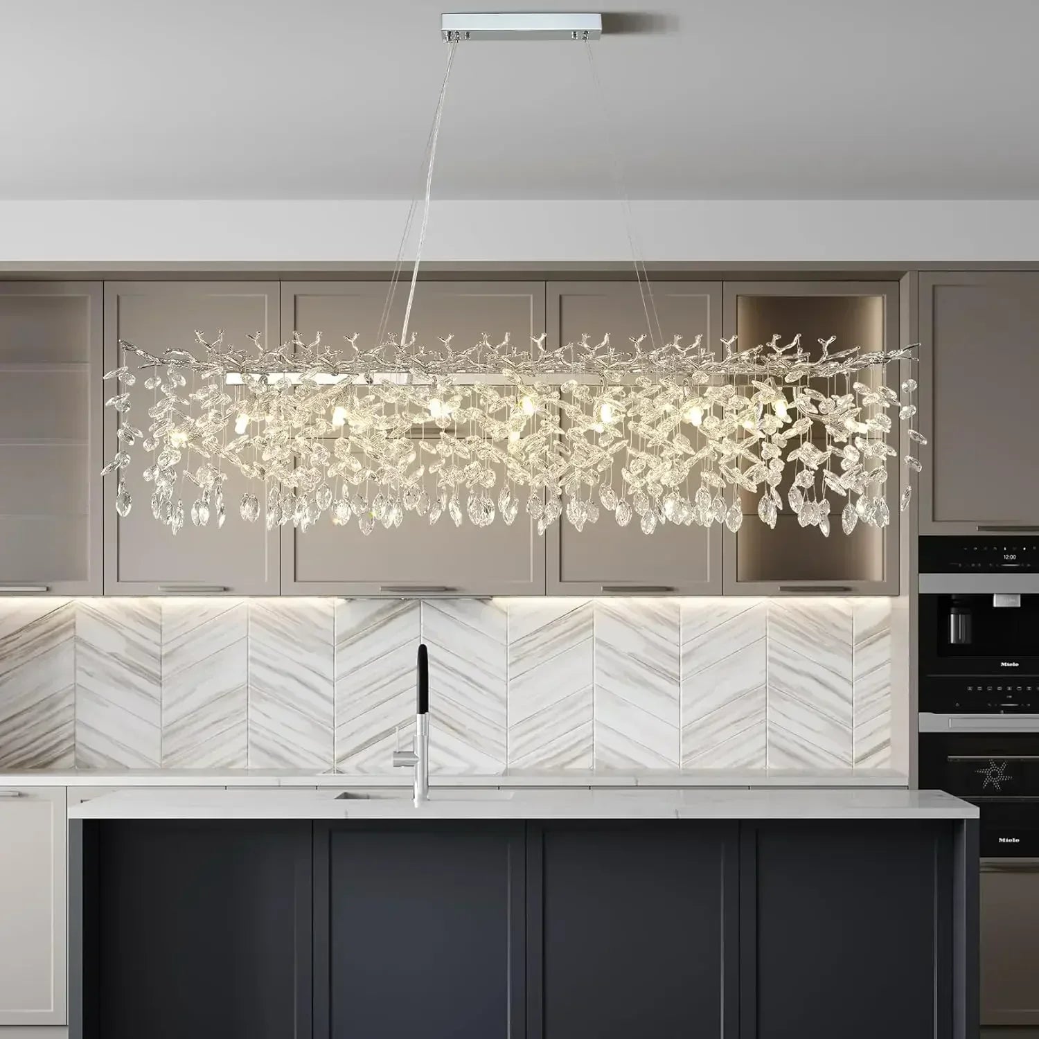 Crystal Chandelier Round Ceiling Fixture