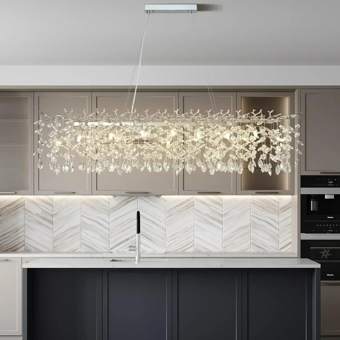 Crystal Chandelier Round Ceiling Fixture