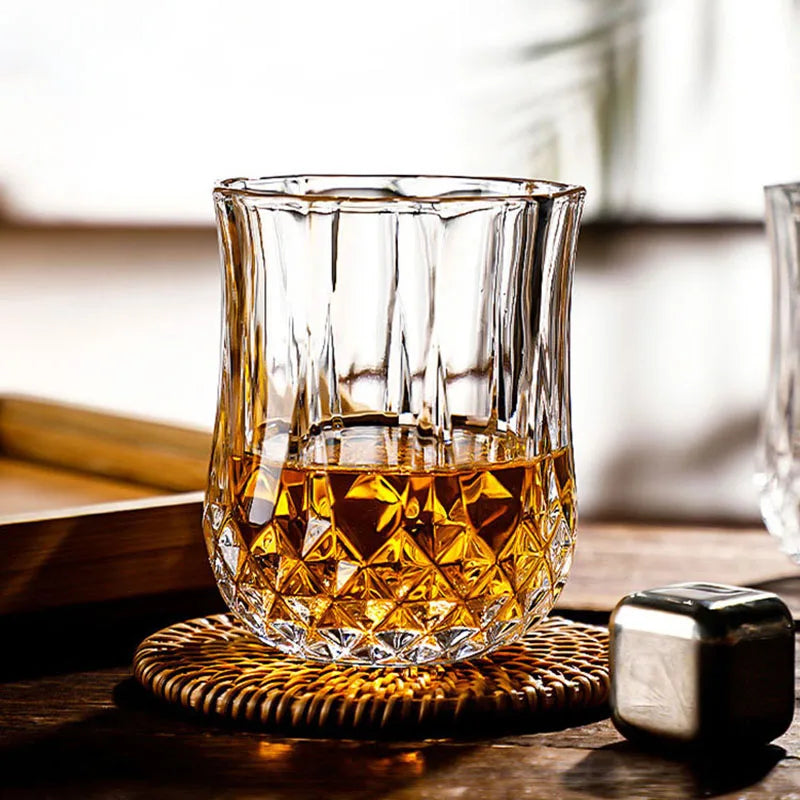 Dlight Decor 4pc Diamond Cut Glass Set 215ml Clear