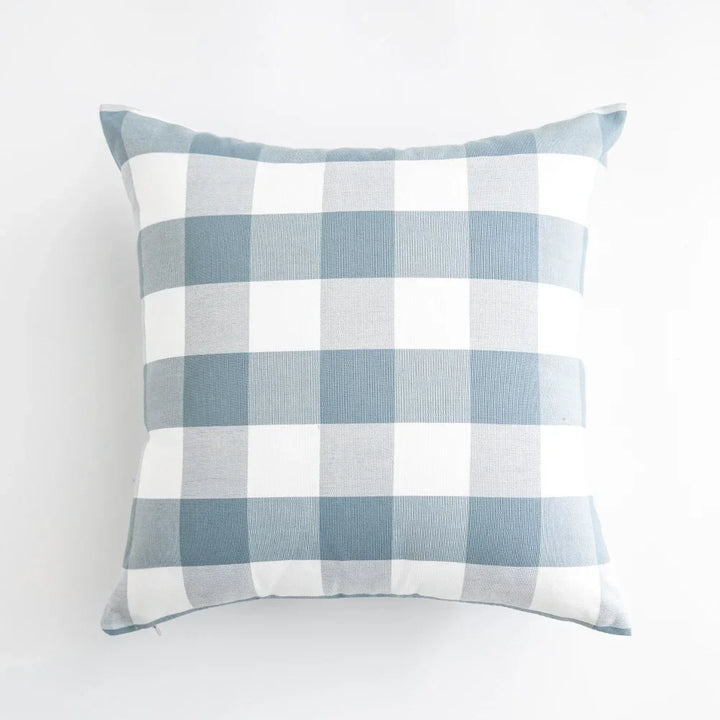 1PC Light Blue Plaid Baby Pillow Cover Sofa Home Decor