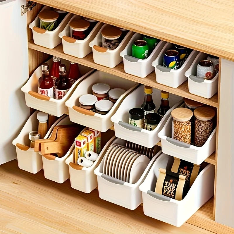 Plastic Multi Functional Storage Box Set Curved Design Home Organizer