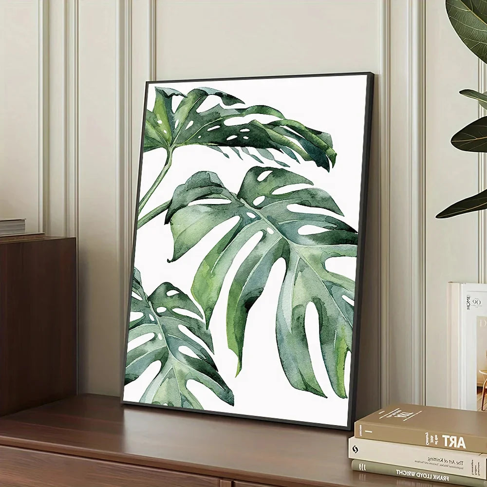Nordic Green Plants Canvas Monstera Fern Banana Leaf Wall Art