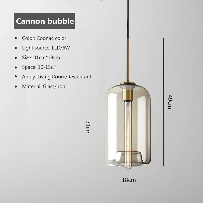 LED Glass Chandelier Light Fixture
