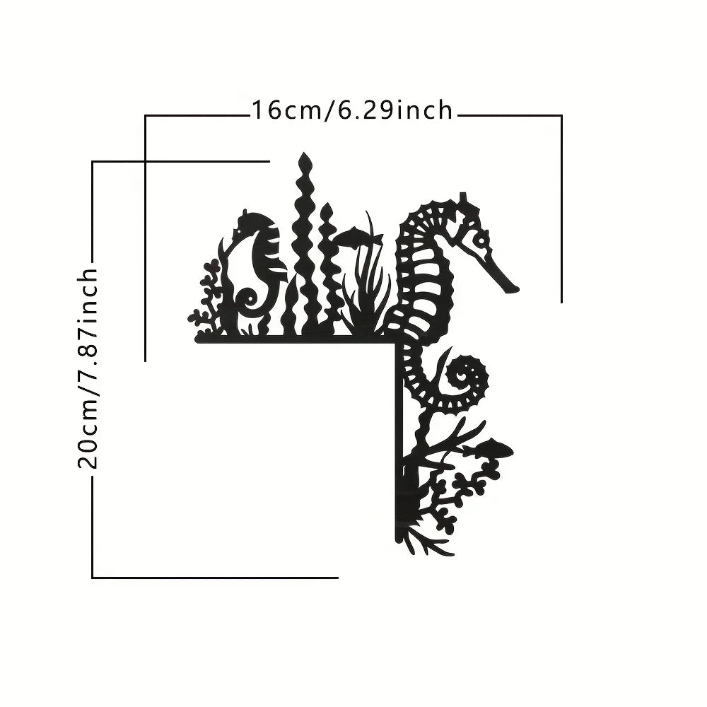 Black Metal Marine Animal Door Frame Decor Nautical Wall Art