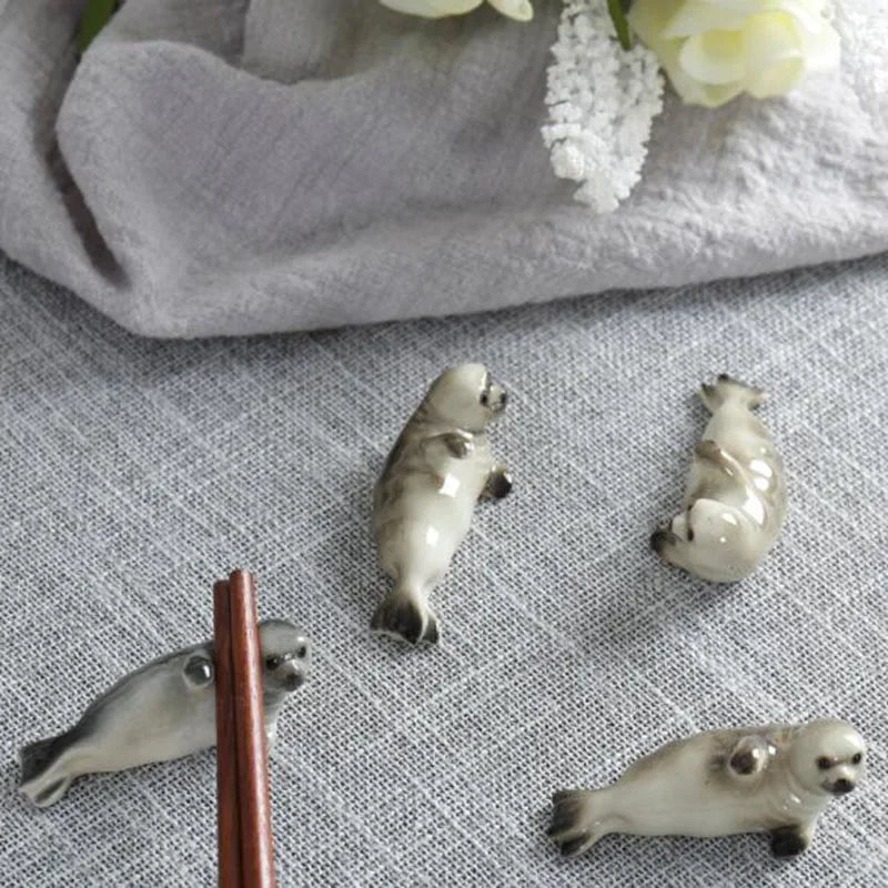 Sea Lion Chopstick Holder Set Cute Tableware Rest Kitchen Decor