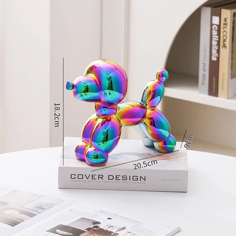 Ceramic Dog Figurine Nordic Animal Sculpture Home Office Decor