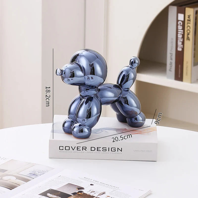 Ceramic Dog Figurine Nordic Animal Sculpture Home Office Decor