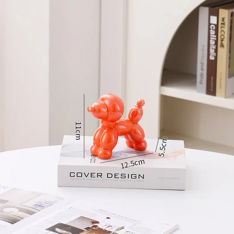 Ceramic Dog Figurine Nordic Animal Sculpture Home Office Decor