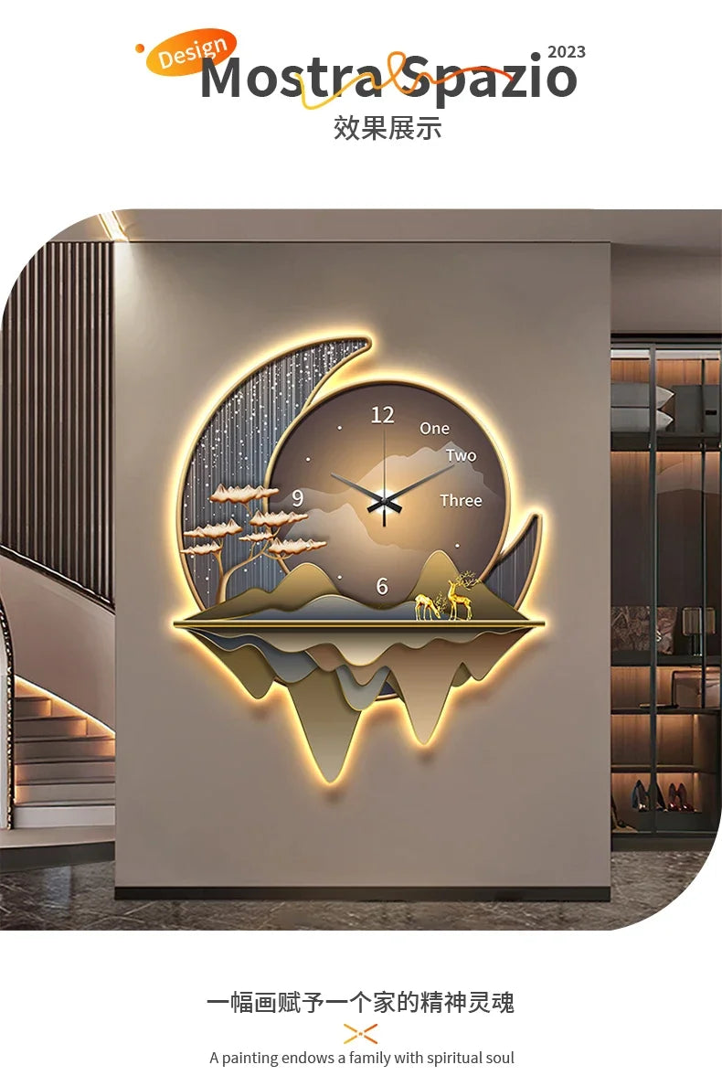 Dlight Decor Clock Wall Light with Luxury Crystal Glow