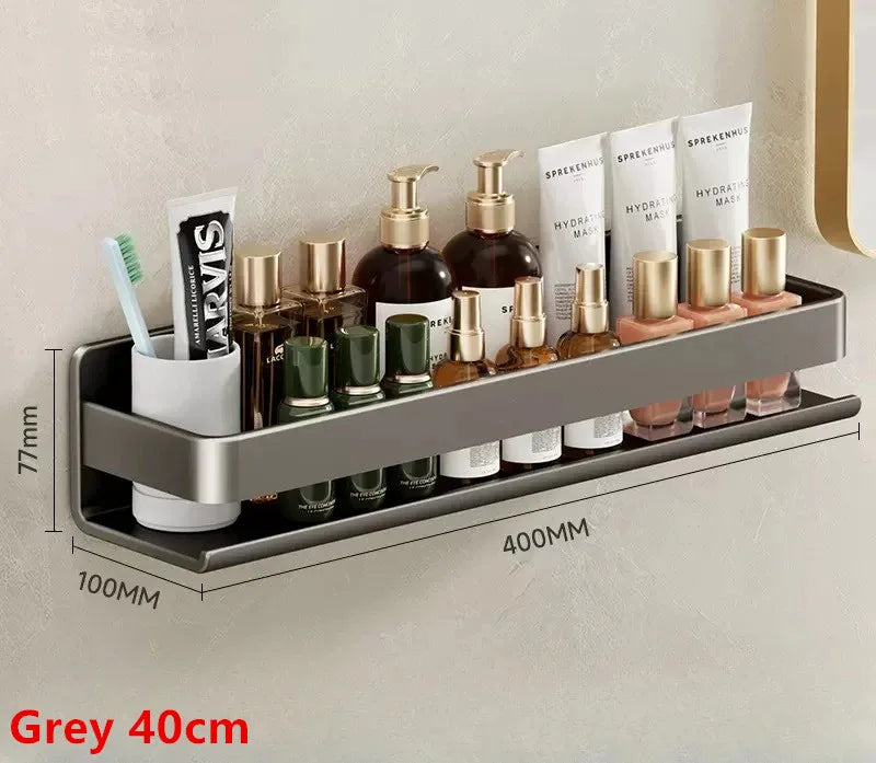 Wall Mounted Bathroom Shelf Kitchen Spice Rack Organizer Storage