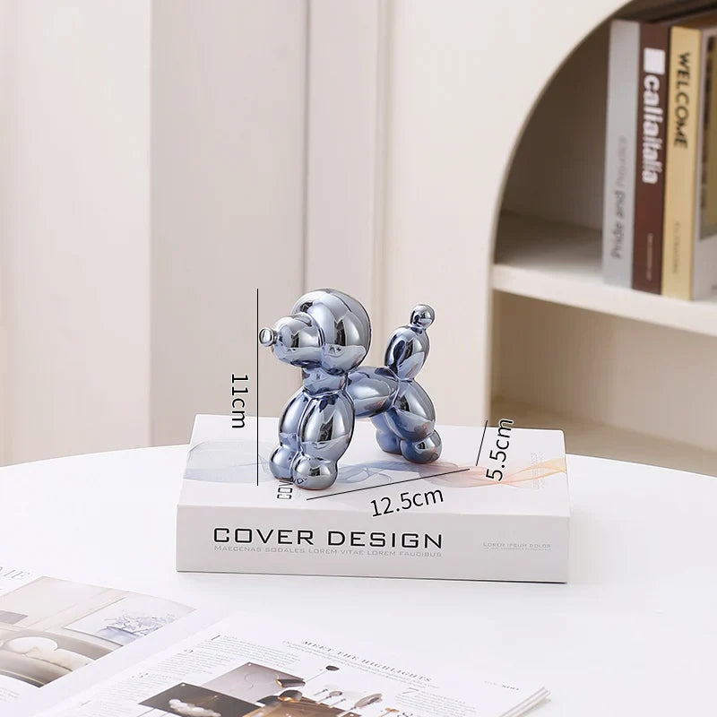 Ceramic Dog Figurine Nordic Animal Sculpture Home Office Decor