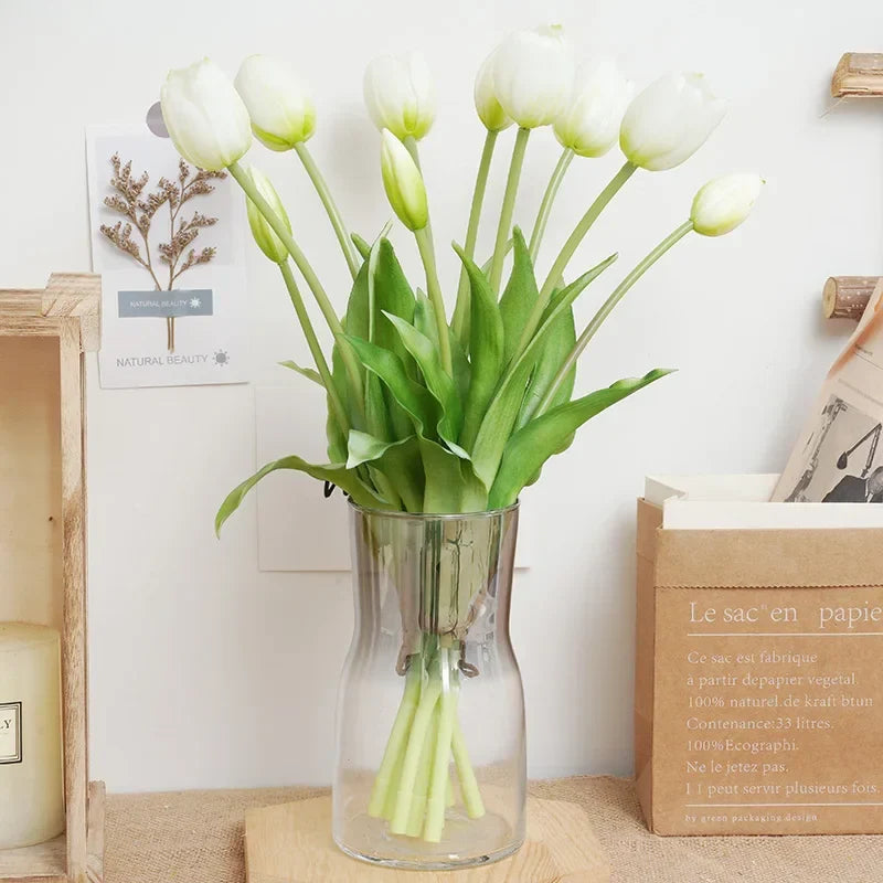 Silicone Real Touch Tulip Bouquet Artificial Flower Home Decoration