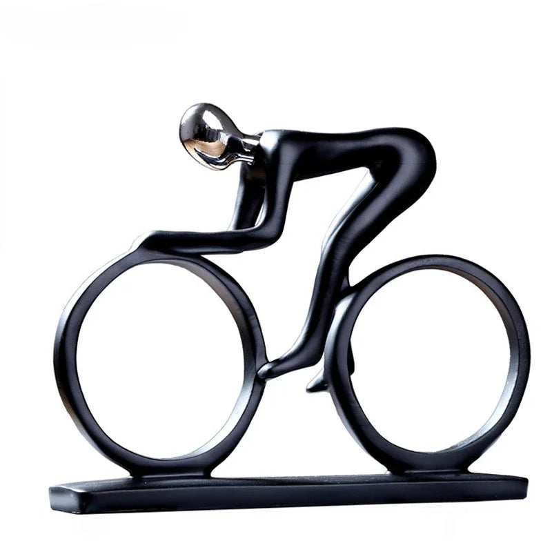 Modern Abstract Resin Cyclist Statue Bike Rider Figurine Home Decor