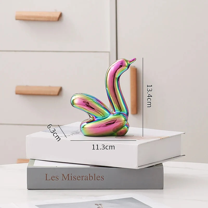 Nordic Ceramic Swan Sculpture Elegant Animal Figurine Home Decor