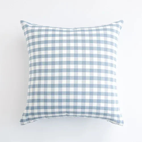 1PC Light Blue Plaid Baby Pillow Cover Sofa Home Decor