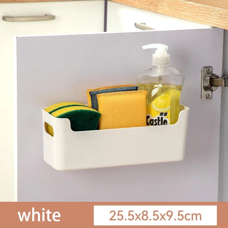 Transparent Non Perforated Adhesive Film Kitchen Cabinet Wall Organizer