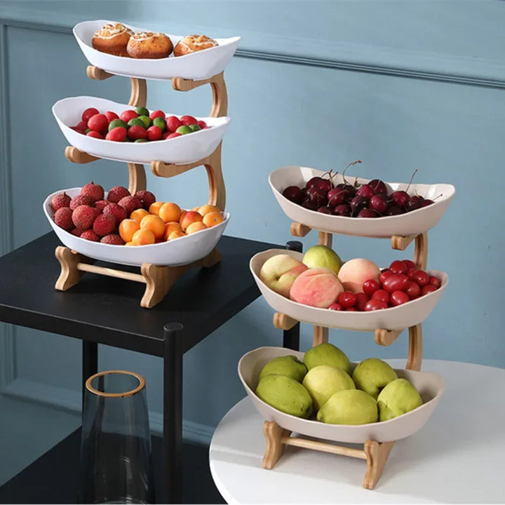DecorBites™ 3-Layer Table Plates Set: Dinnerware, Fruit Bowl, Snack Stand, Cake Plate, Salad Bowl
