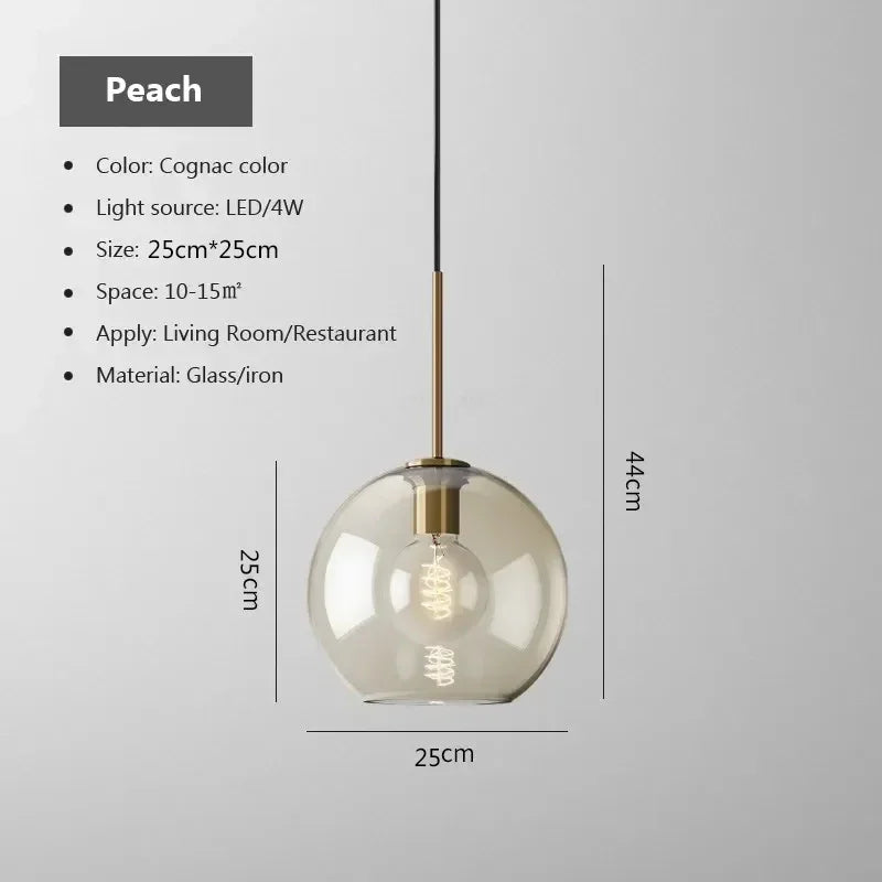 LED Glass Chandelier Light Fixture