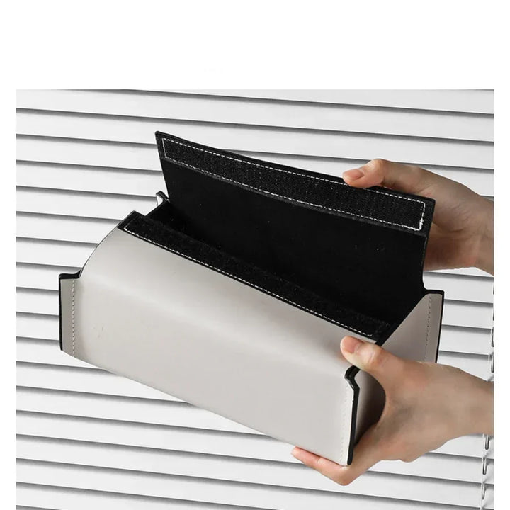 Woven Leather Tissue Box Holder Luxury Napkin Case Home Decor
