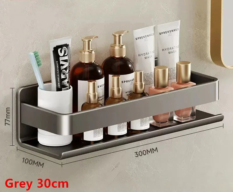 Wall Mounted Bathroom Shelf Kitchen Spice Rack Organizer Storage