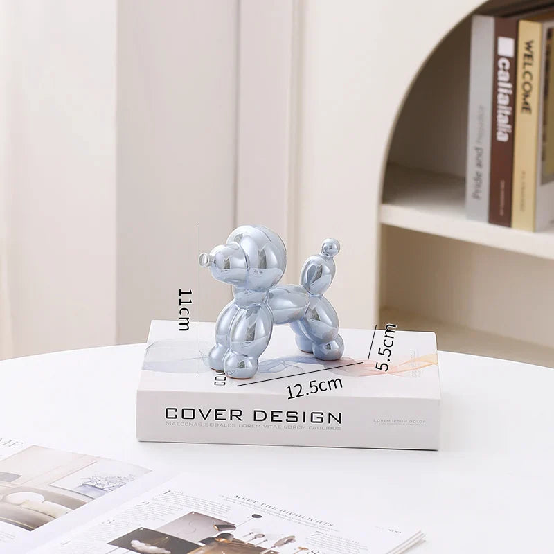 Ceramic Dog Figurine Nordic Animal Sculpture Home Office Decor