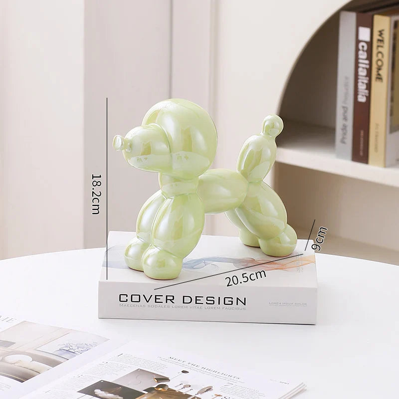 Ceramic Dog Figurine Nordic Animal Sculpture Home Office Decor