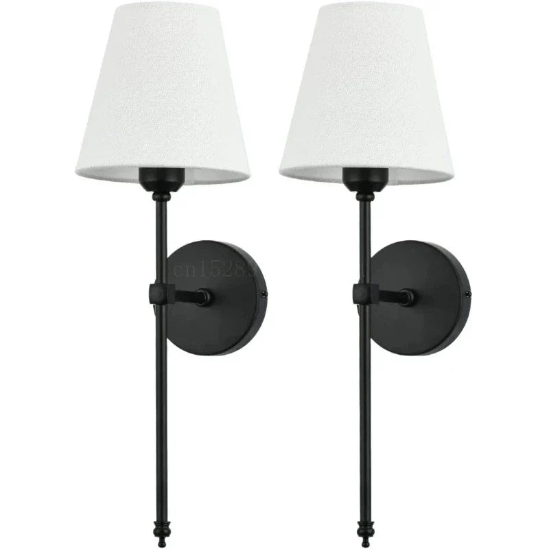 Modern LED Wall Lamp Bathroom Mirror Light Cloth Shade Sconce