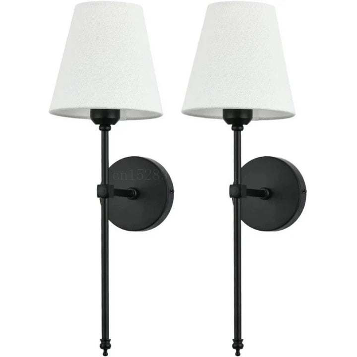 Modern LED Wall Lamp Bathroom Mirror Light Cloth Shade Sconce