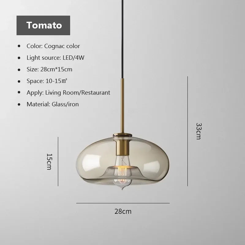 LED Glass Chandelier Light Fixture