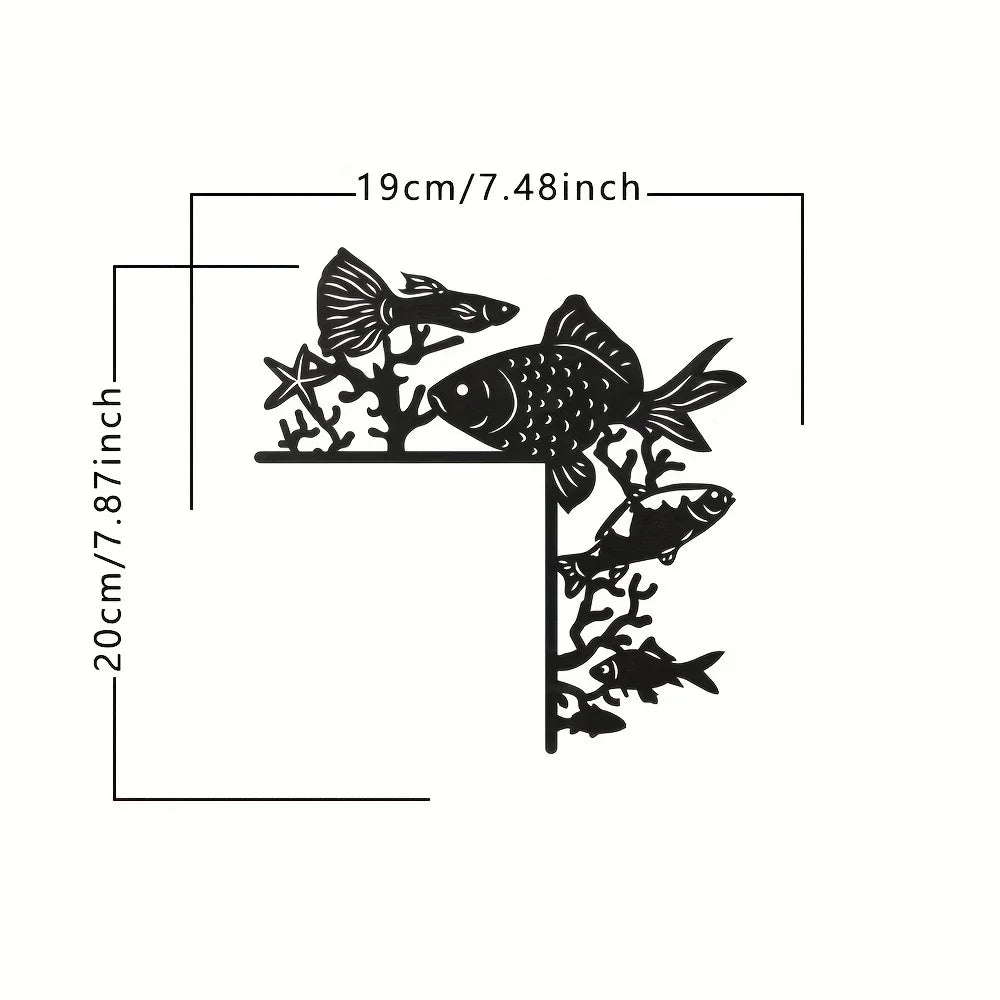Black Metal Marine Animal Door Frame Decor Nautical Wall Art