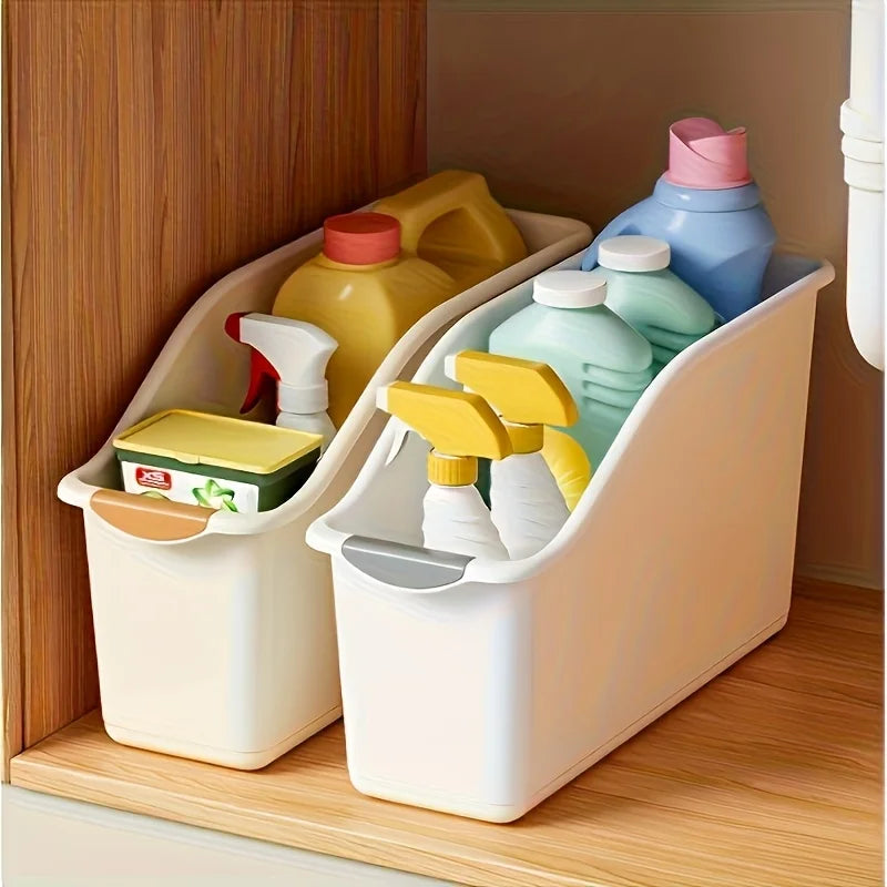 Plastic Multi Functional Storage Box Set Curved Design Home Organizer