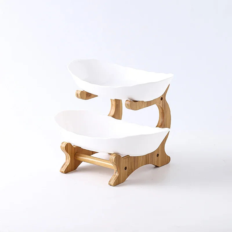 DecorBites™ 3-Layer Table Plates Set: Dinnerware, Fruit Bowl, Snack Stand, Cake Plate, Salad Bowl