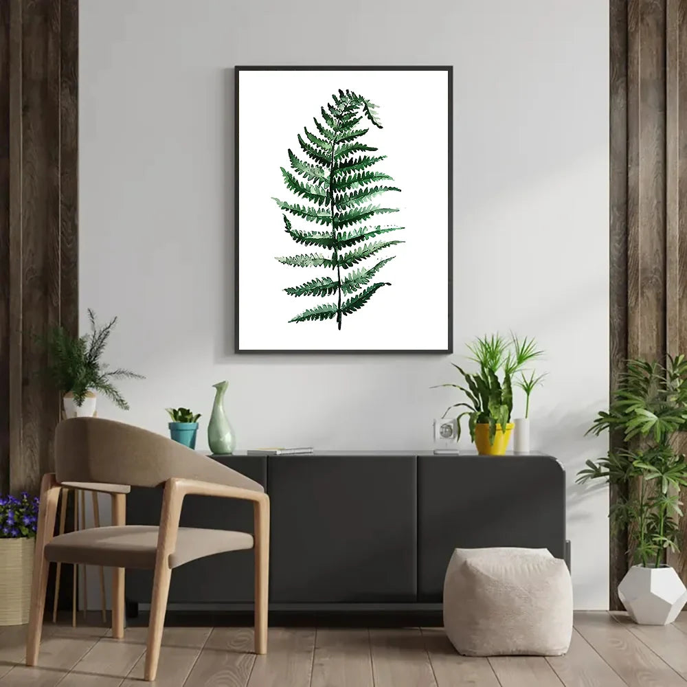 Nordic Green Plants Canvas Monstera Fern Banana Leaf Wall Art