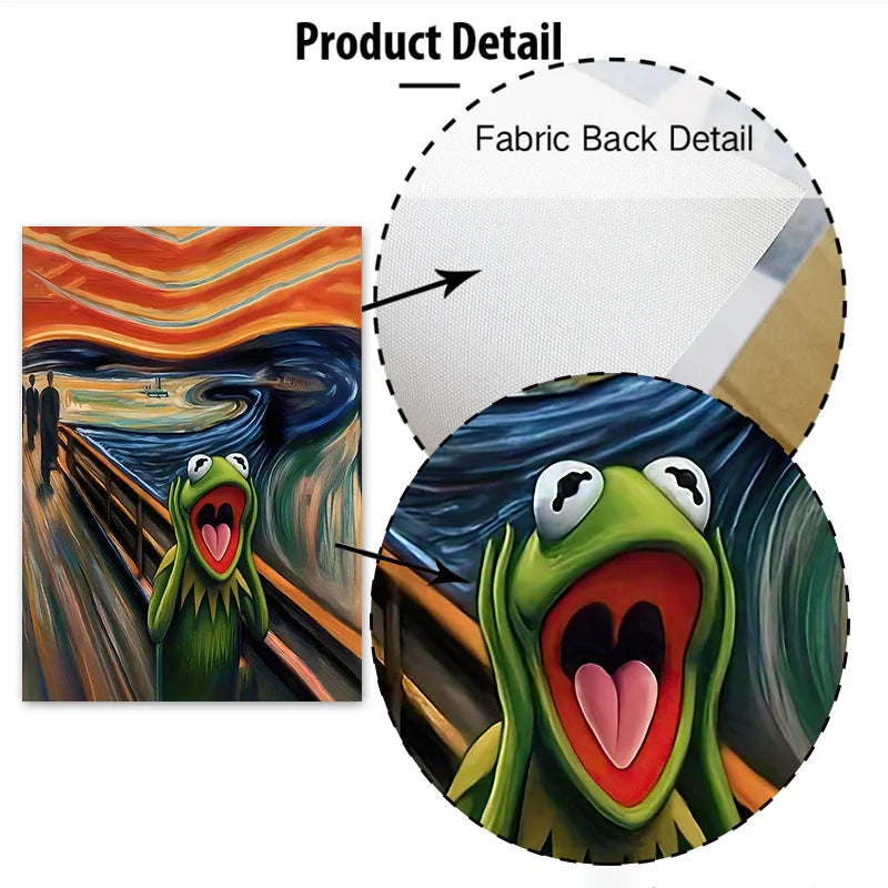 Modern Abstract Screaming Frog Canvas Wall Art Home Decor