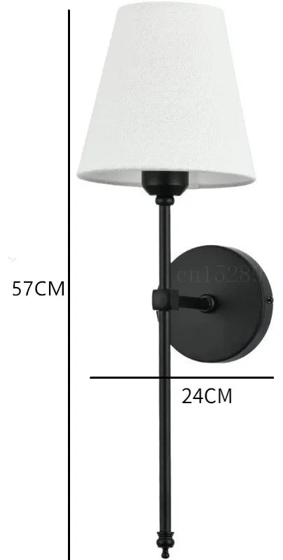 Modern LED Wall Lamp Bathroom Mirror Light Cloth Shade Sconce