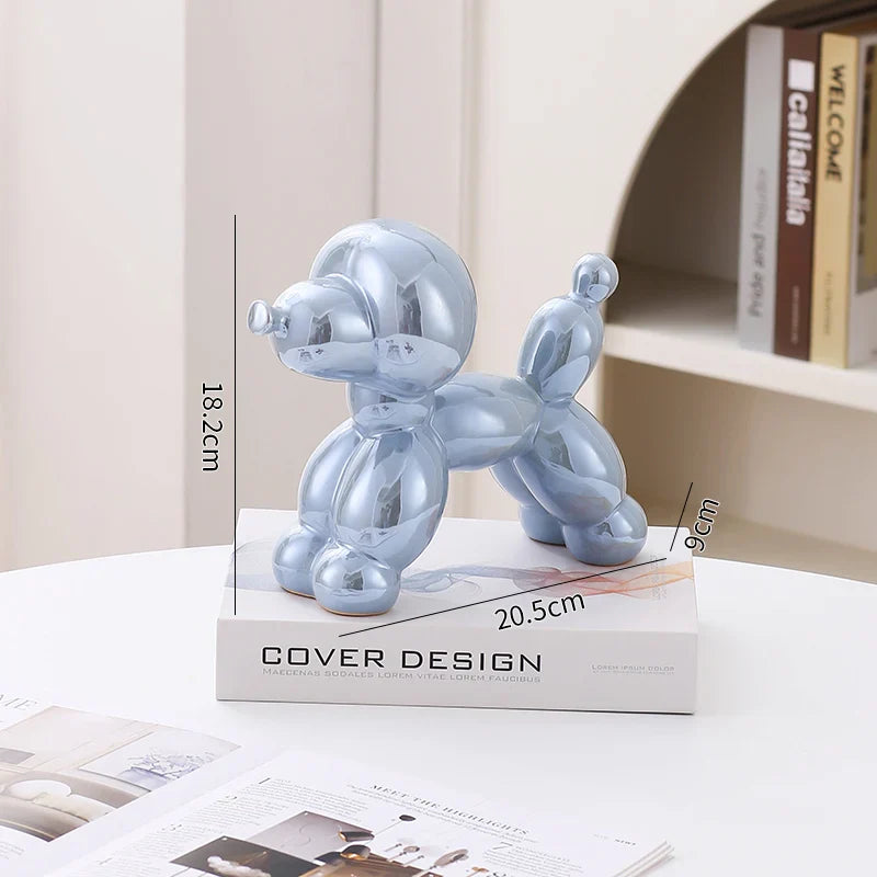 Ceramic Dog Figurine Nordic Animal Sculpture Home Office Decor