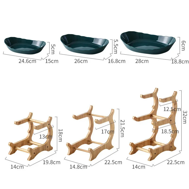 DecorBites™ 3-Layer Table Plates Set: Dinnerware, Fruit Bowl, Snack Stand, Cake Plate, Salad Bowl