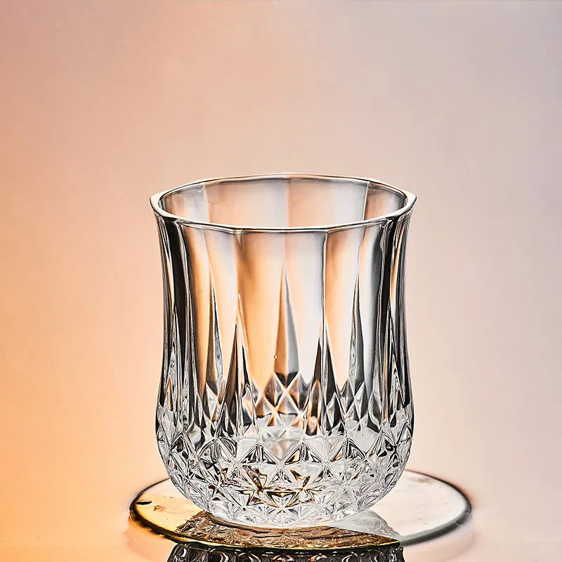 Dlight Decor 4pc Diamond Cut Glass Set 215ml Clear