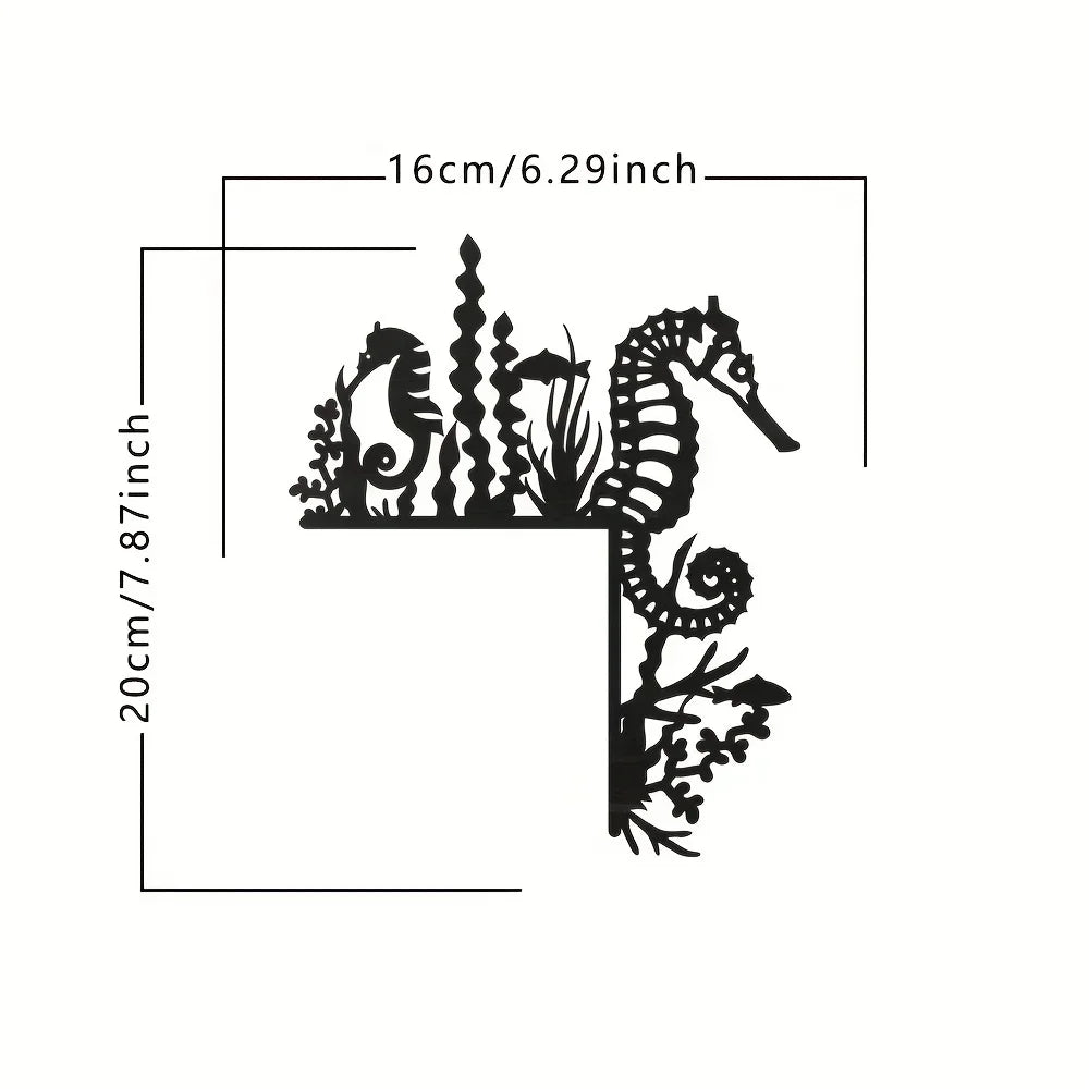 Black Metal Marine Animal Door Frame Decor Nautical Wall Art