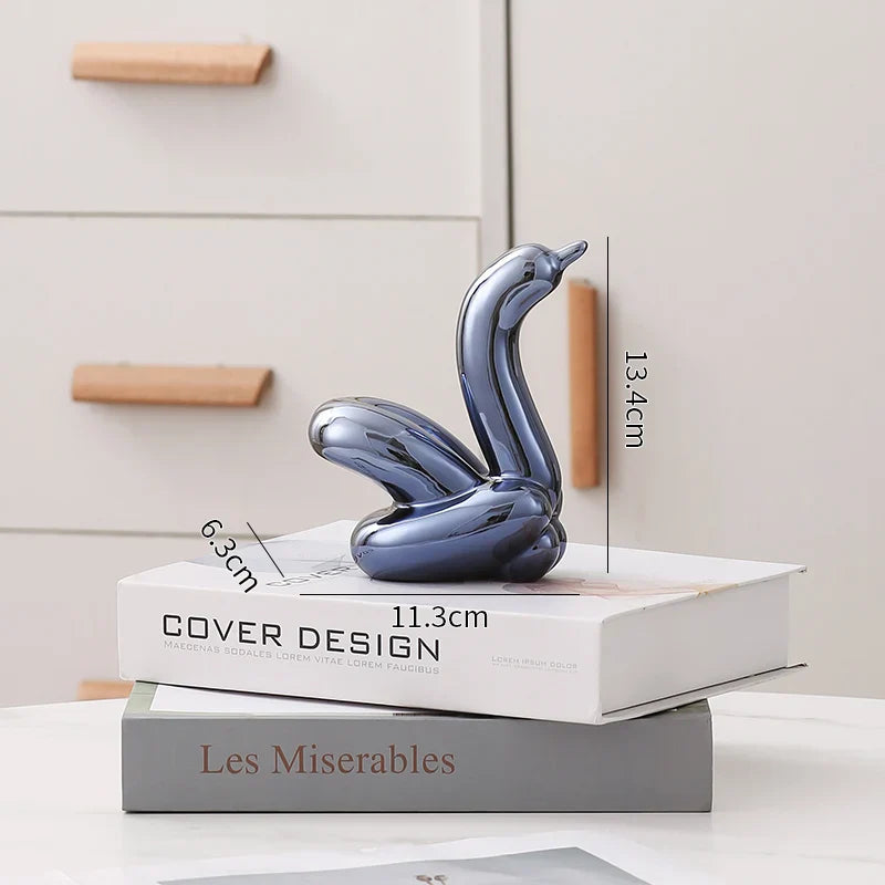 Nordic Ceramic Swan Sculpture Elegant Animal Figurine Home Decor