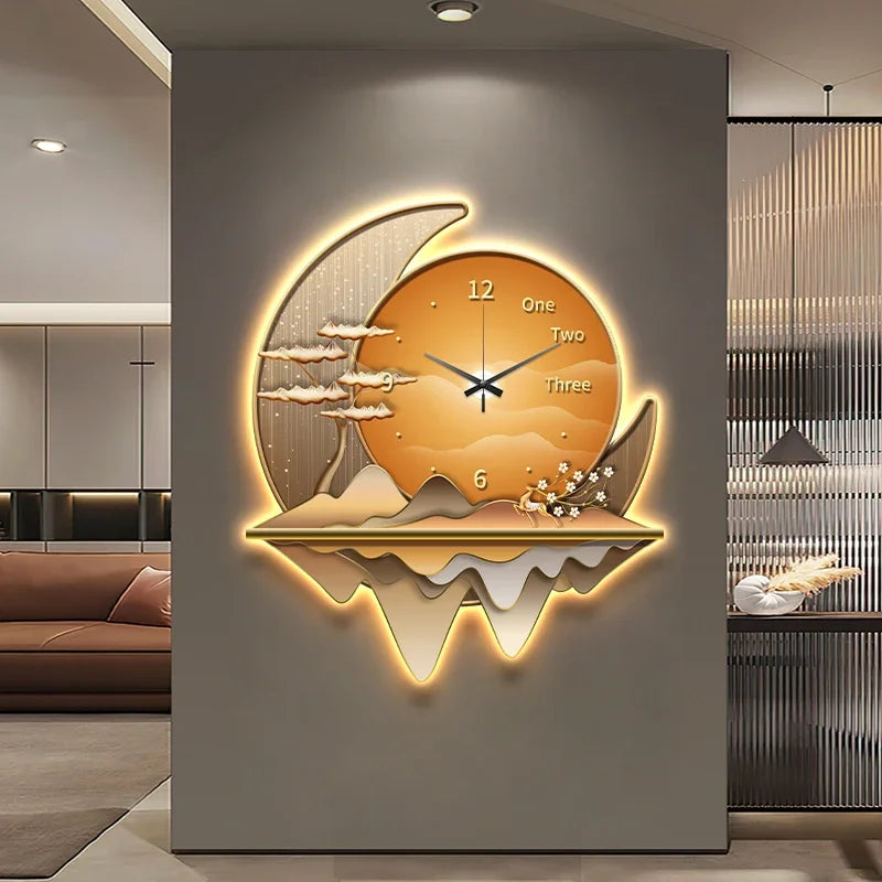 Dlight Decor Clock Wall Light with Luxury Crystal Glow