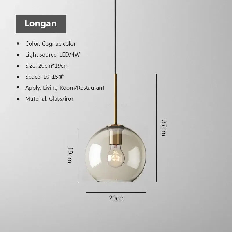 LED Glass Chandelier Light Fixture