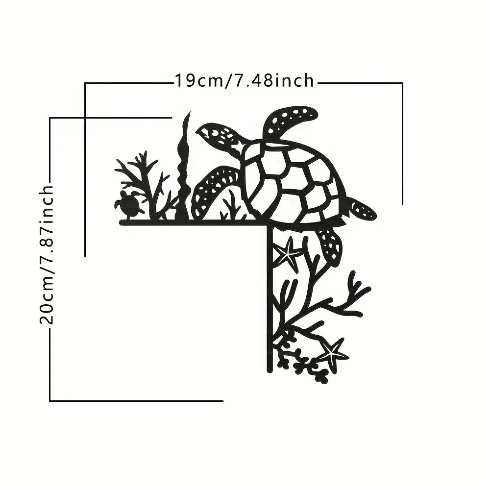 Black Metal Marine Animal Door Frame Decor Nautical Wall Art