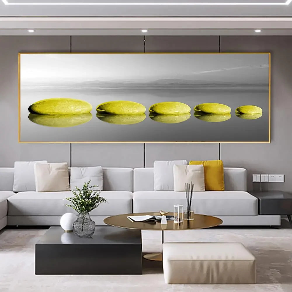 Modern Minimalist Seaside Goldenwood Bridge Landscape Canvas Wall Art Decor