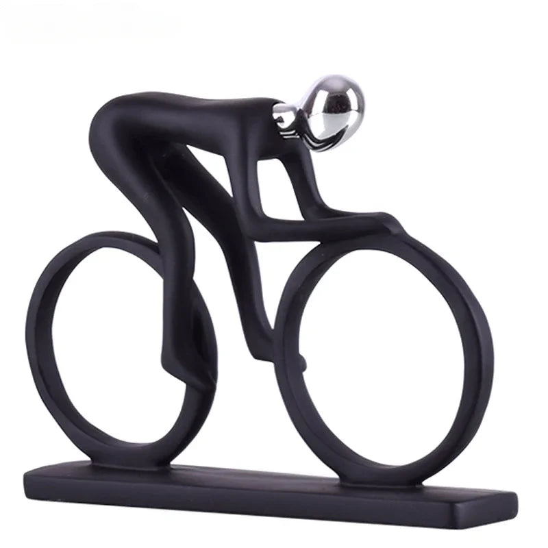 Modern Abstract Resin Cyclist Statue Bike Rider Figurine Home Decor