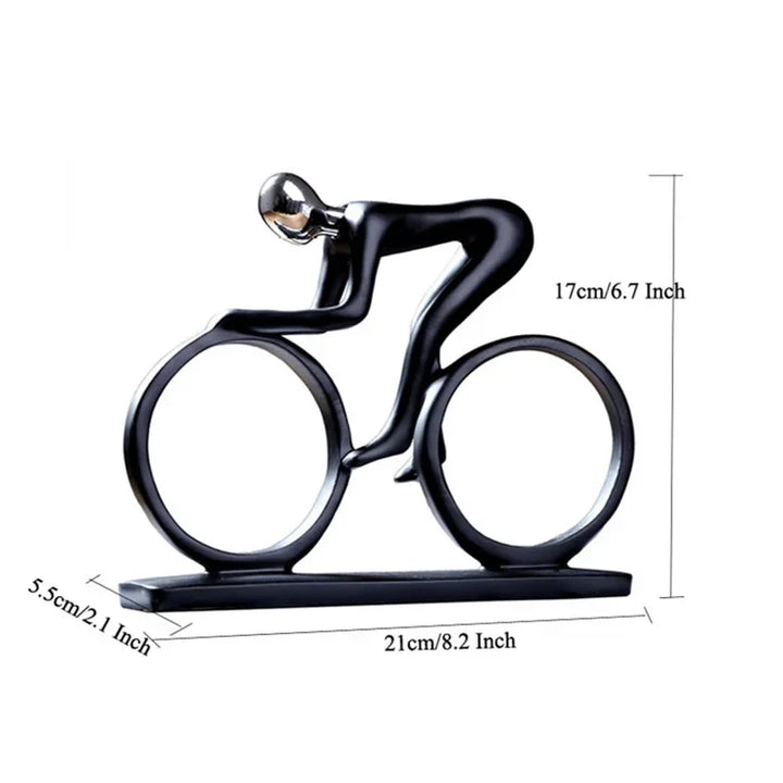 Modern Abstract Resin Cyclist Statue Bike Rider Figurine Home Decor
