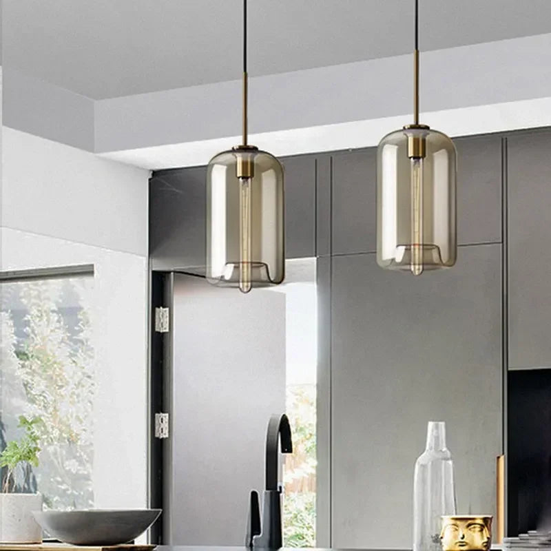 LED Glass Chandelier Light Fixture