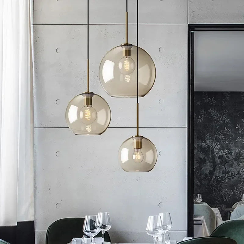 LED Glass Chandelier Light Fixture
